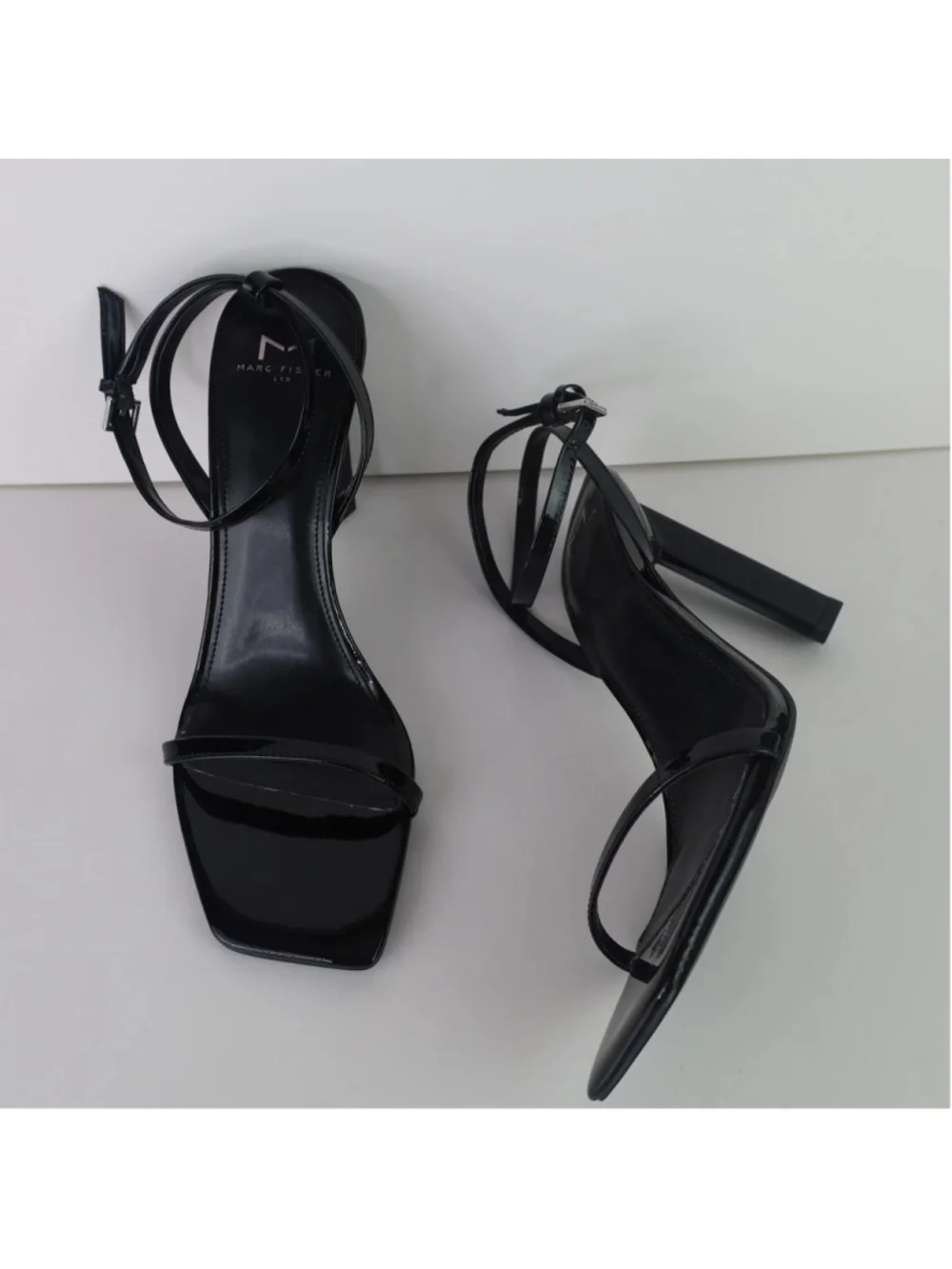 Marc Fisher Women's Arthur Ankle Strap High Heel Sandals Black Size 8.5